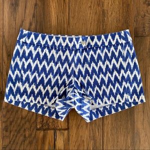 J CREW - Blue Cotton Chevron Chino Shorts - Size 6